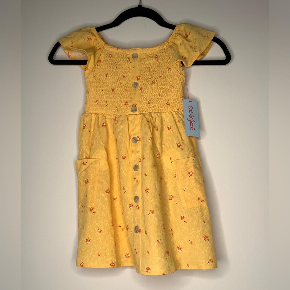 Cat & Jack Yellow Smocked Ruffled Sundress